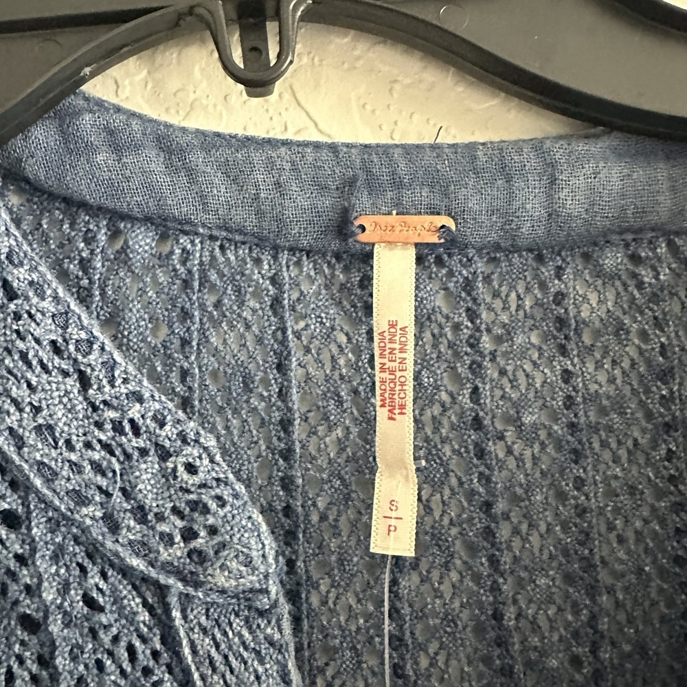 Blue Ruffled Long Sleeve Dress - Picture 3 of 9